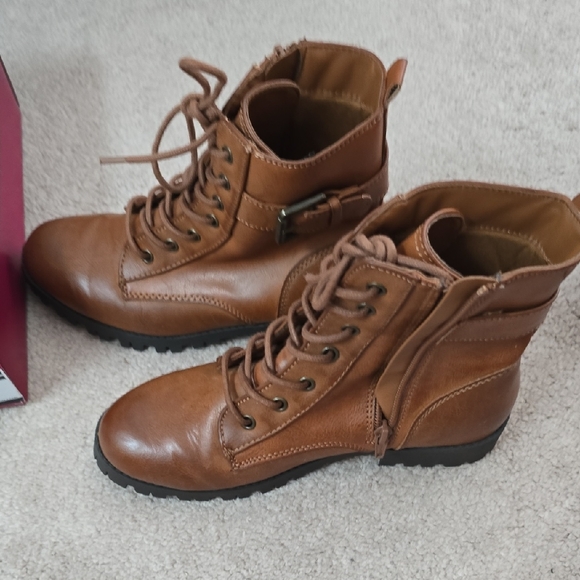 SO Brown Lace-Up Ankle Boots - Size 8 - Picture 7 of 12